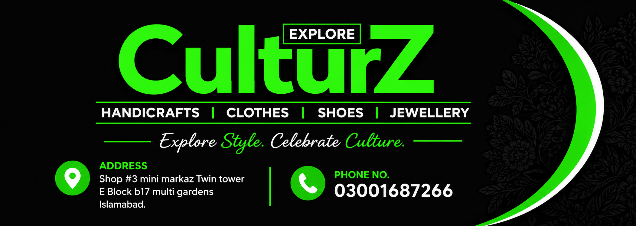 Culturz storefront — Products shop in B-17 Islamabad